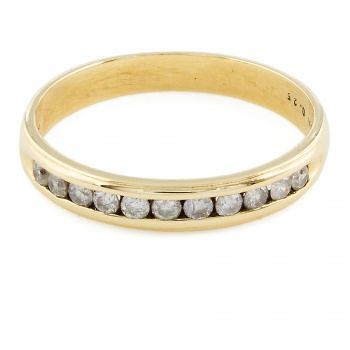 9ct gold Diamond 25pts half eternity Ring size M½